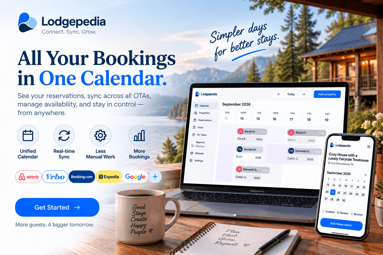 Unified Lodgepedia calendar across booking channels